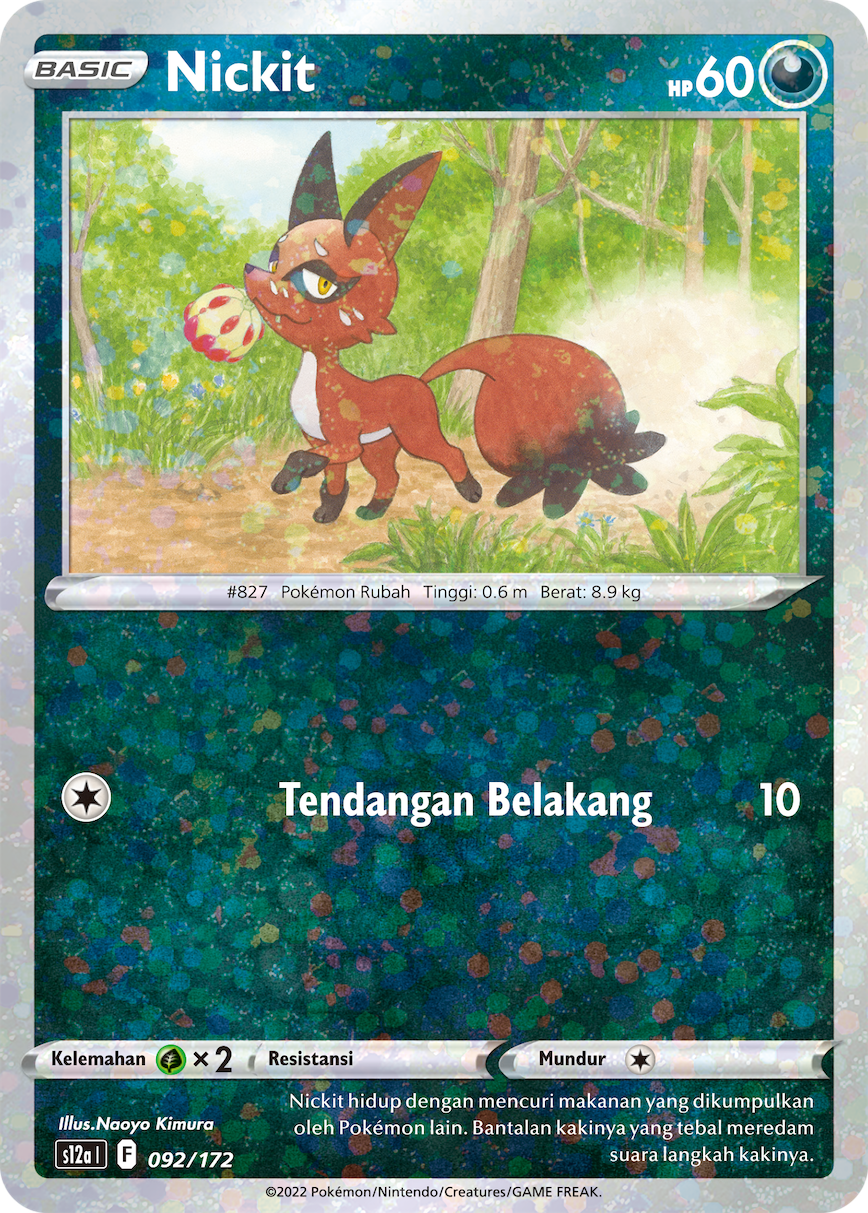 Nickit 092/172 — VSTAR Semesta (Indonesian Pokémon TCG card)