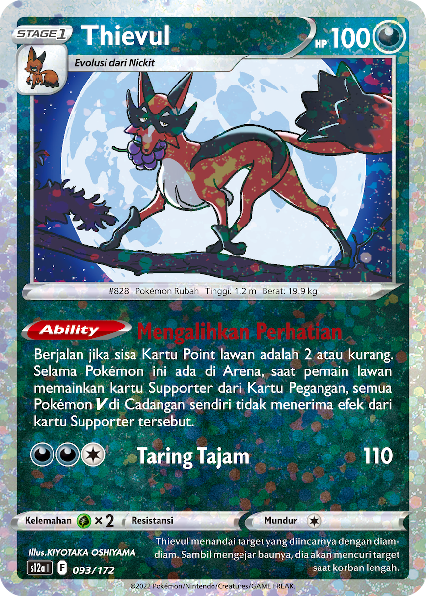 Thievul 093/172 — VSTAR Semesta (Indonesian Pokémon TCG card)