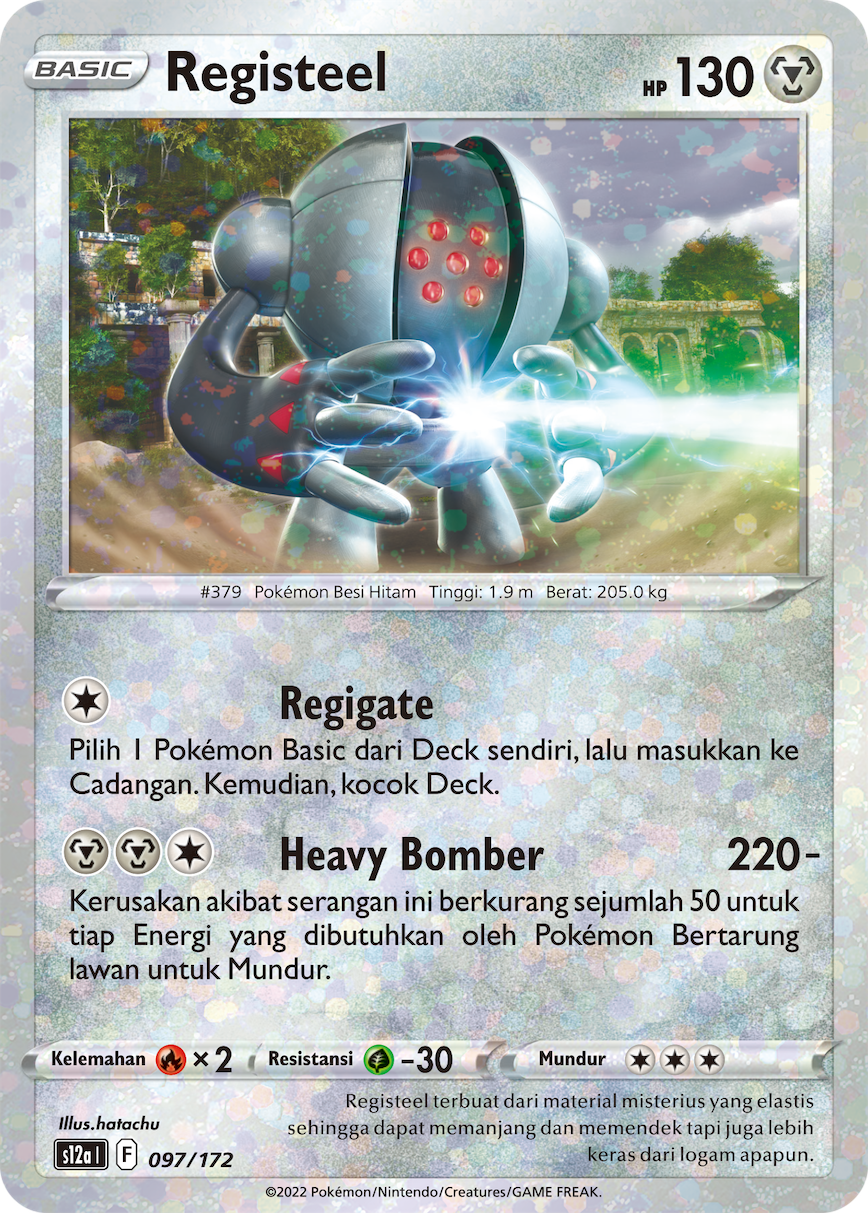 Registeel 097/172 — VSTAR Semesta (Indonesian Pokémon TCG card)