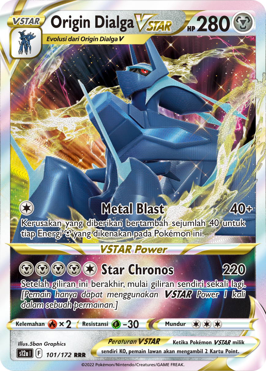 Origin Dialga VSTAR 101/172 — VSTAR Semesta (Indonesian Pokémon TCG card)