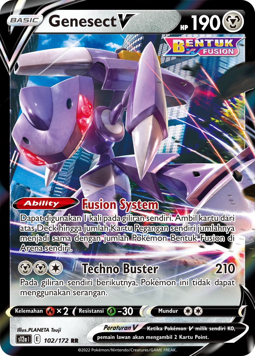 Genesect V 102/172 — VSTAR Semesta (Indonesian Pokémon TCG card)