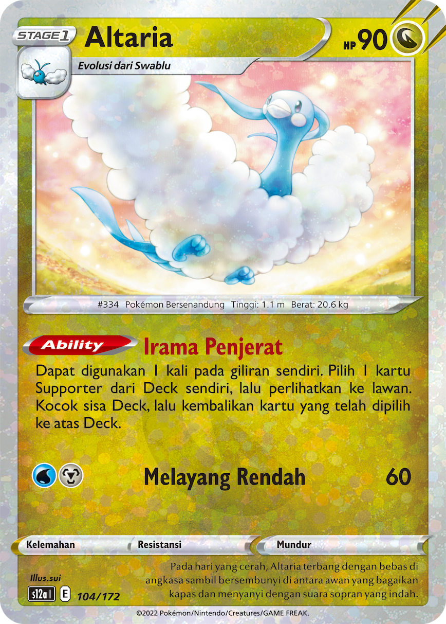 Altaria 104/172 — VSTAR Semesta (Indonesian Pokémon TCG card)