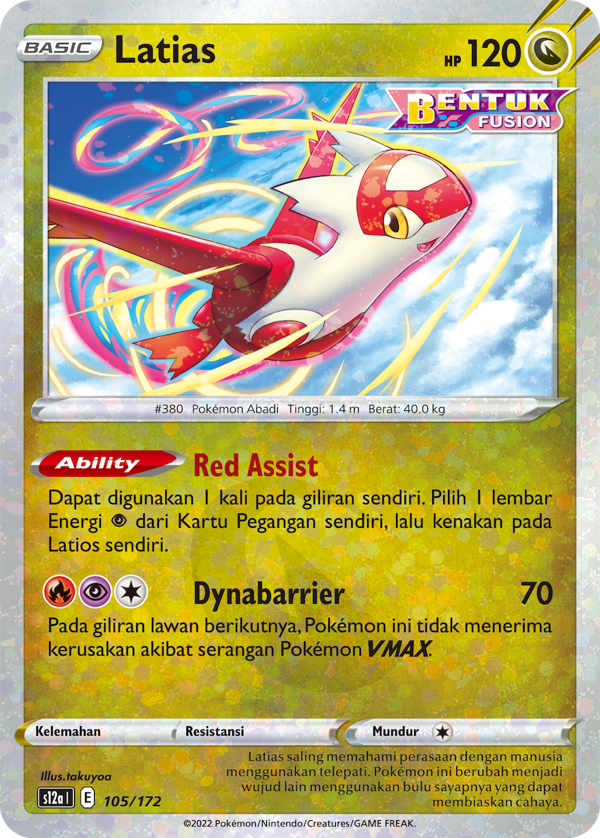 Latias 105/172 — VSTAR Semesta (Indonesian Pokémon TCG card)