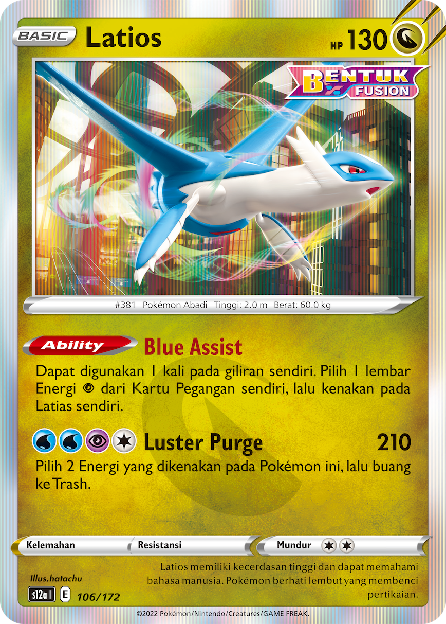 Latios 106/172 — VSTAR Semesta (Indonesian Pokémon TCG card)