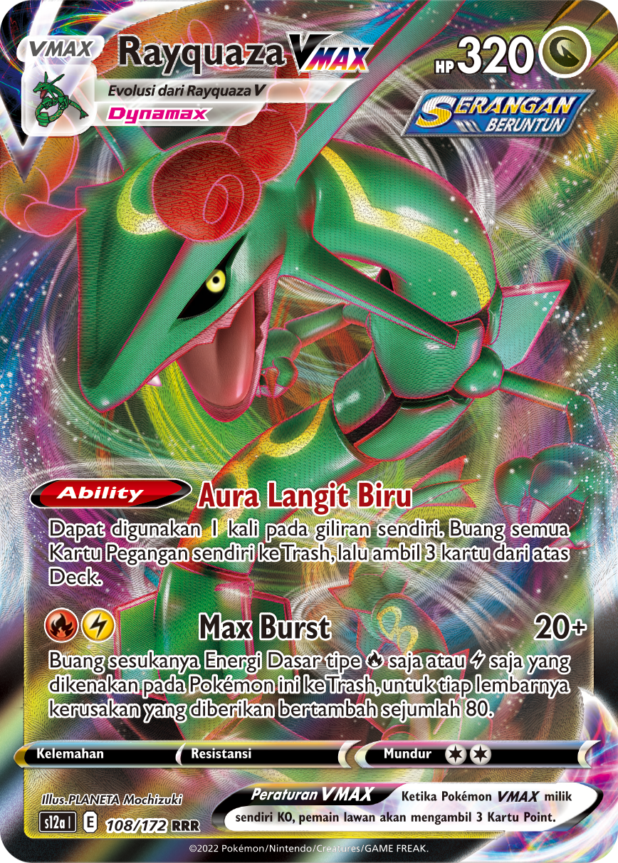 Rayquaza VMAX 108/172 — VSTAR Semesta (Indonesian Pokémon TCG card)