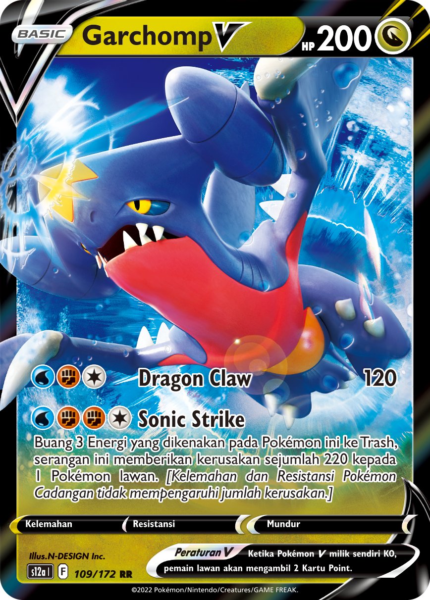 Garchomp V 109/172 — VSTAR Semesta (Indonesian Pokémon TCG card)