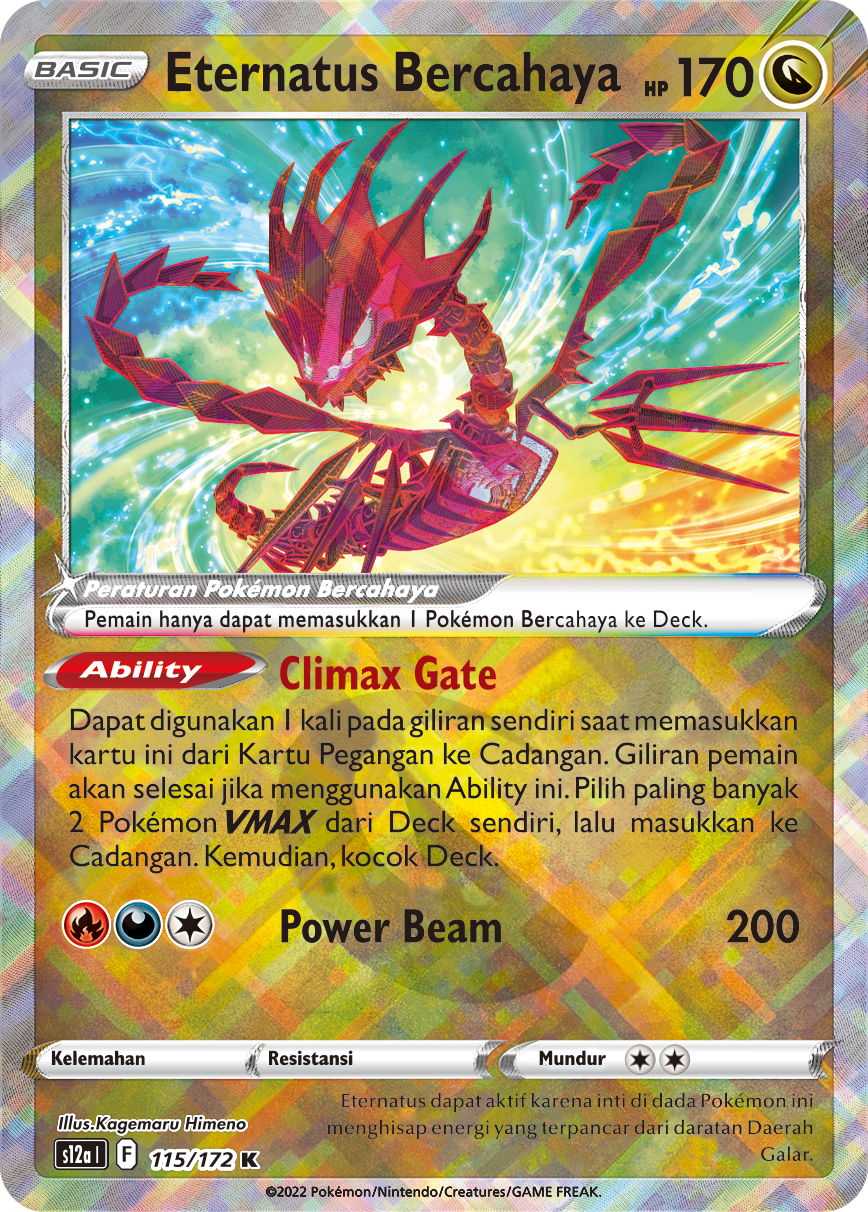 Eternatus Bercahaya 115/172 — VSTAR Semesta (Indonesian Pokémon TCG card)