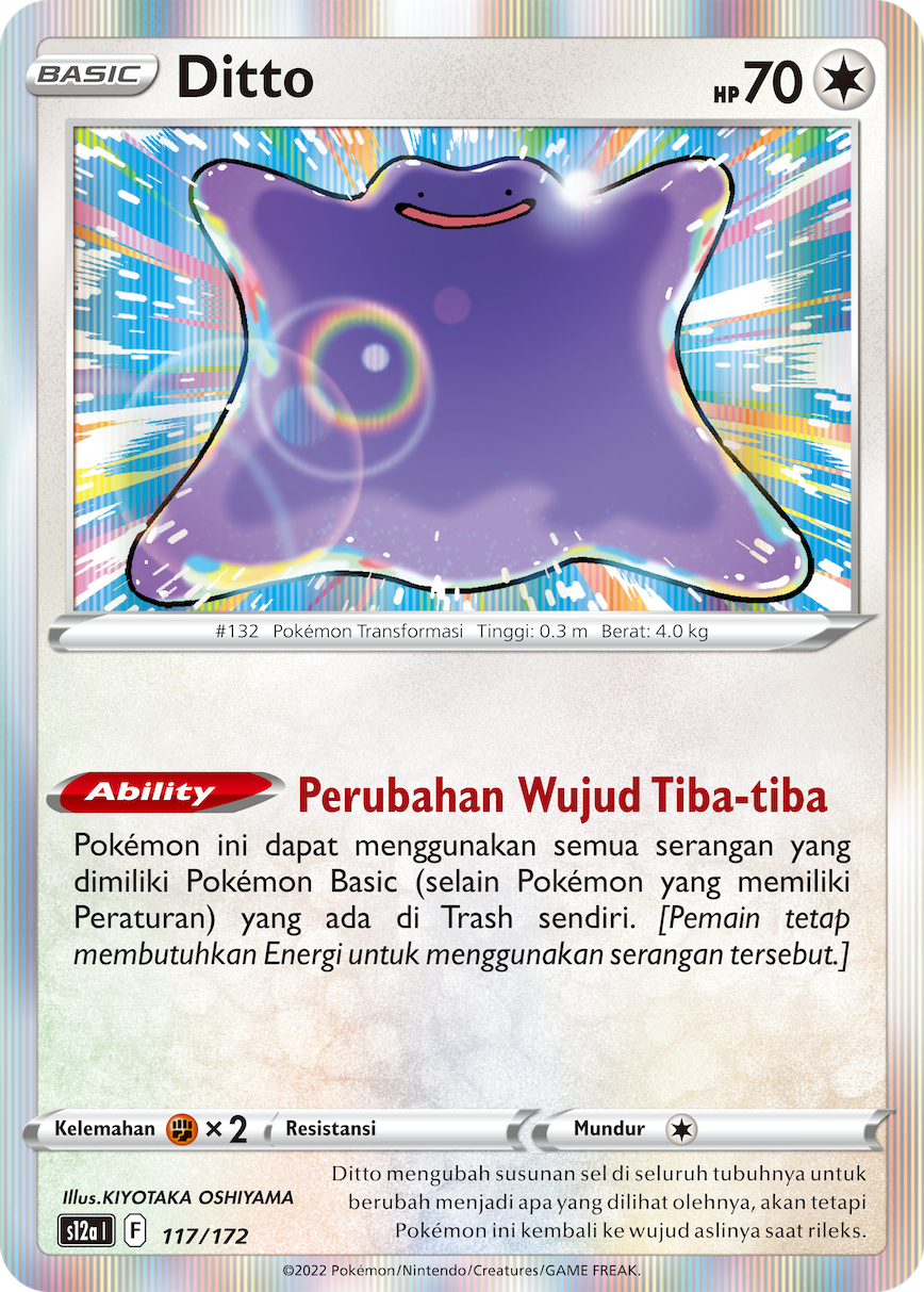 Ditto 117/172 — VSTAR Semesta (Indonesian Pokémon TCG card)