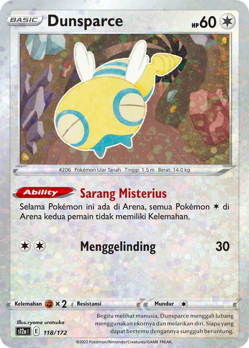 Dunsparce 118/172 — VSTAR Semesta (Indonesian Pokémon TCG card)