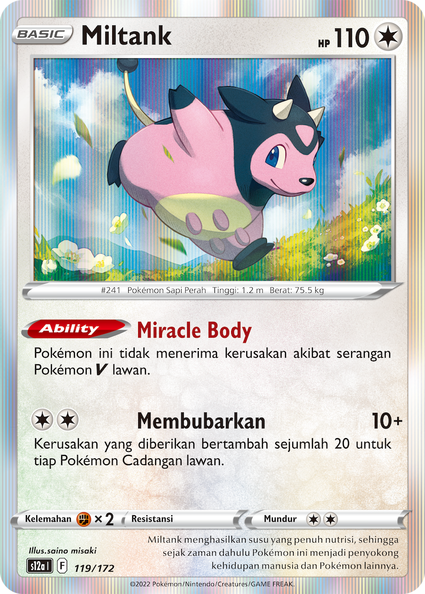 Miltank 119/172 — VSTAR Semesta (Indonesian Pokémon TCG card)