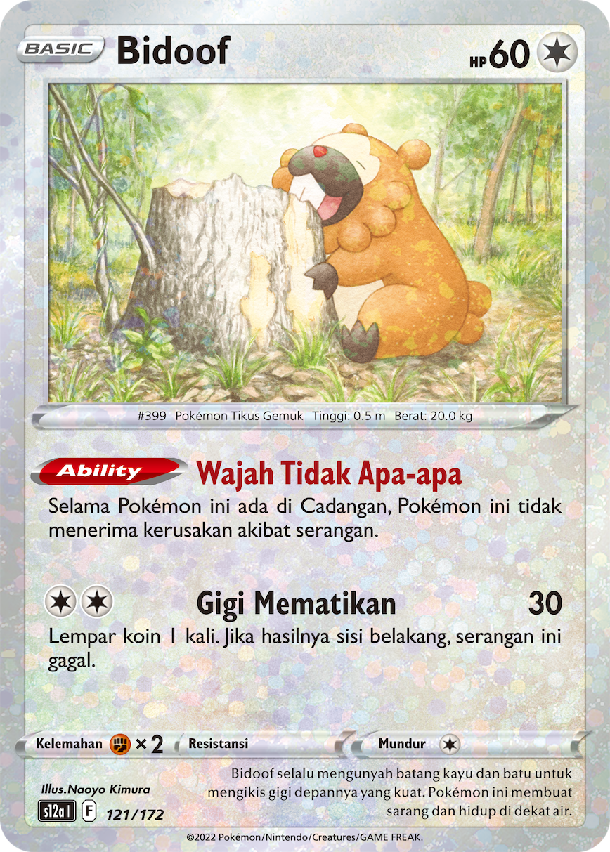 Bidoof 121/172 — VSTAR Semesta (Indonesian Pokémon TCG card)