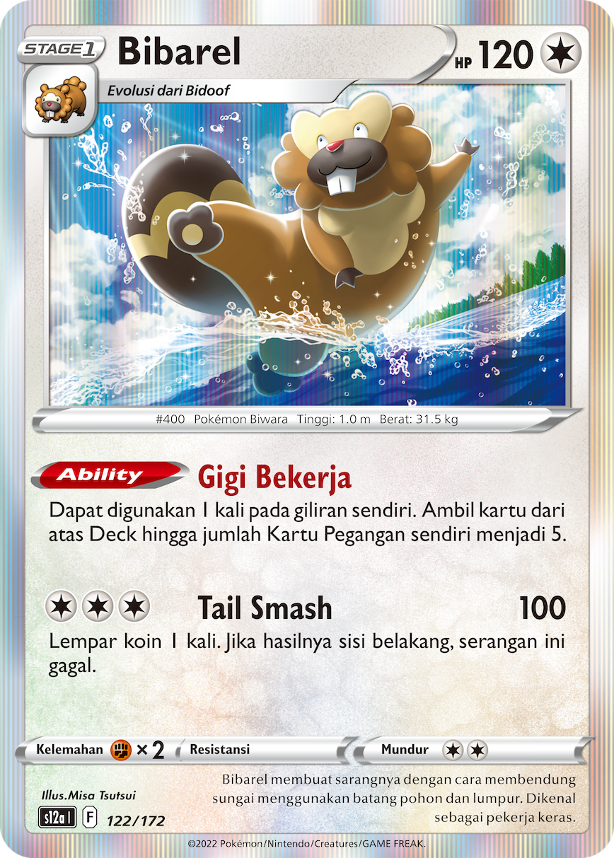 Bibarel 122/172 — VSTAR Semesta (Indonesian Pokémon TCG card)