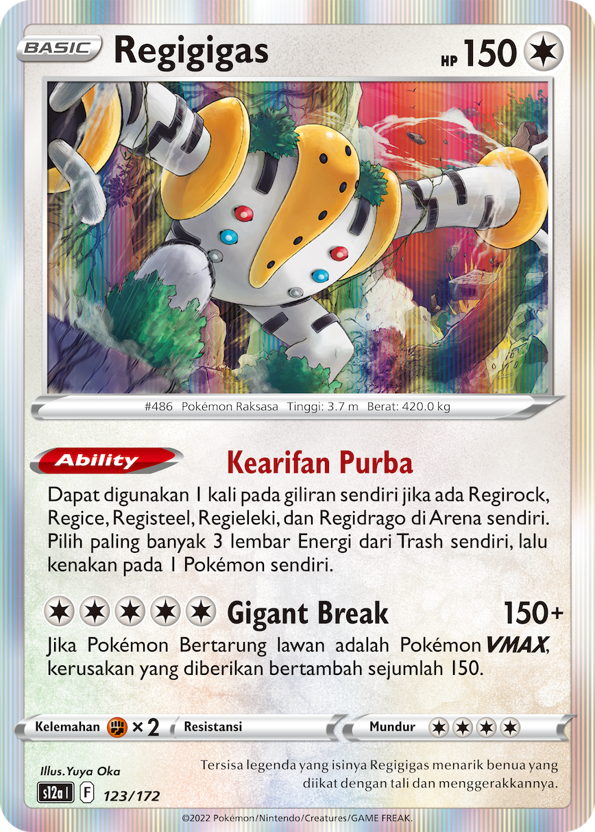 Regigigas 123/172 — VSTAR Semesta (Indonesian Pokémon TCG card)