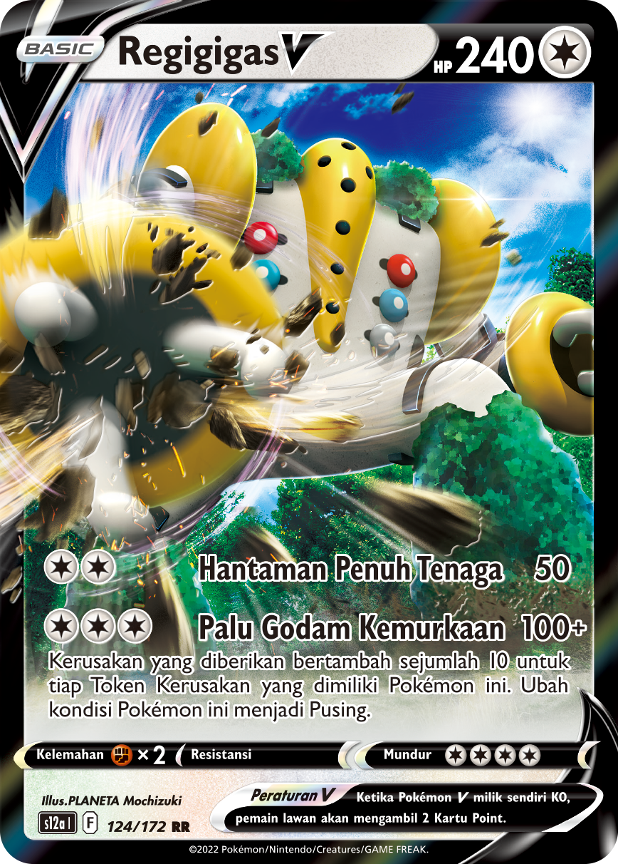 Regigigas V 124/172 — VSTAR Semesta (Indonesian Pokémon TCG card)