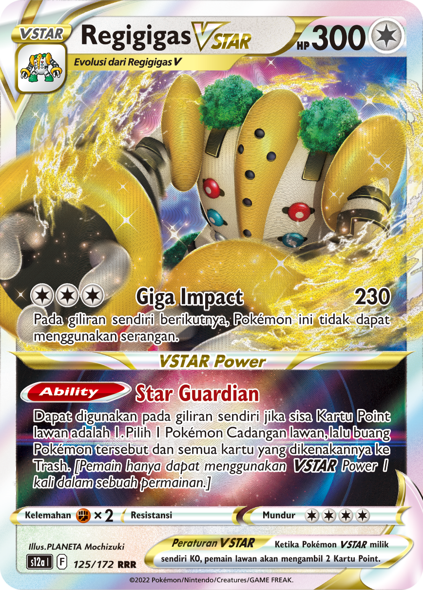Regigigas VSTAR 125/172 — VSTAR Semesta (Indonesian Pokémon TCG card)