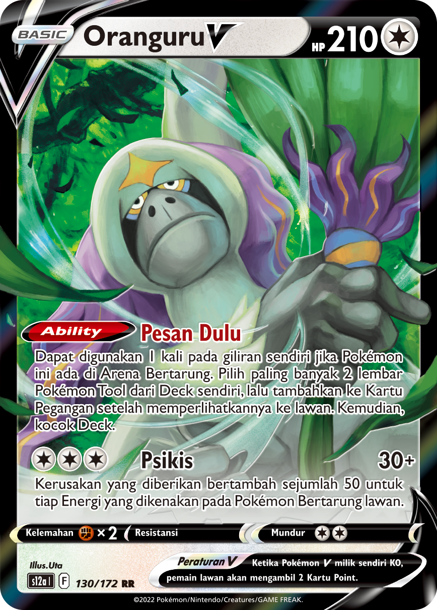 Oranguru V 130/172 — VSTAR Semesta (Indonesian Pokémon TCG card)