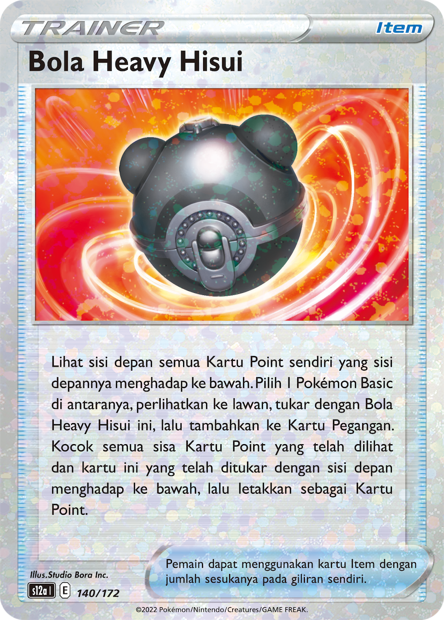Bola Heavy Hisui 140/172 — VSTAR Semesta (Indonesian Pokémon TCG card)