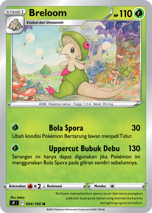 Breloom 004/100 — Star Birth (Indonesian Pokémon TCG card)