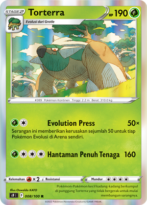 Torterra 008/100 — Star Birth (Indonesian Pokémon TCG card)