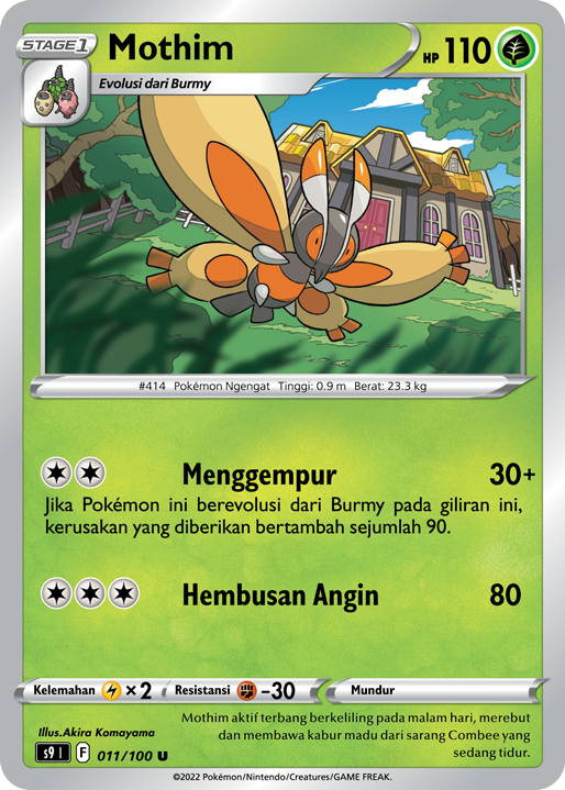 Mothim 011/100 — Star Birth (Indonesian Pokémon TCG card)