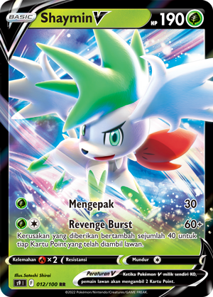 Shaymin V 012/100 — Star Birth (Indonesian Pokémon TCG card)