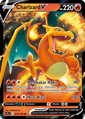 Charizard V 014/100 — Star Birth (Indonesian Pokémon TCG card)