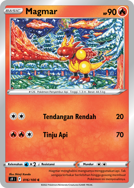 Magmar 016/100 — Star Birth (Indonesian Pokémon TCG card)