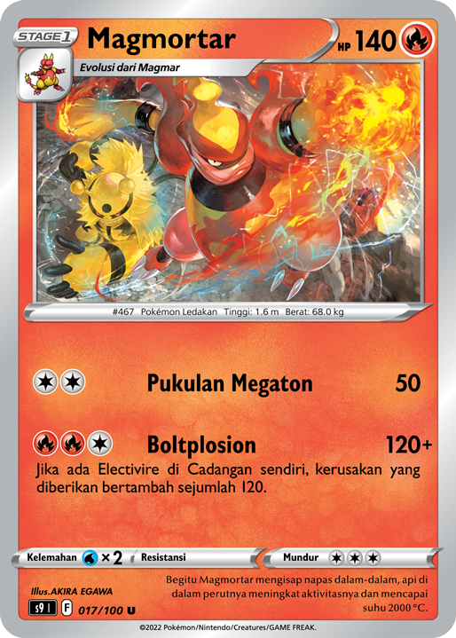 Magmortar 017/100 — Star Birth (Indonesian Pokémon TCG card)