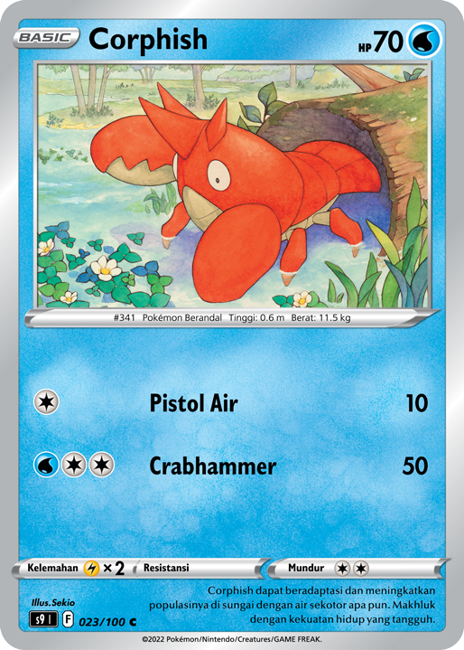 Corphish 023/100 — Star Birth (Indonesian Pokémon TCG card)