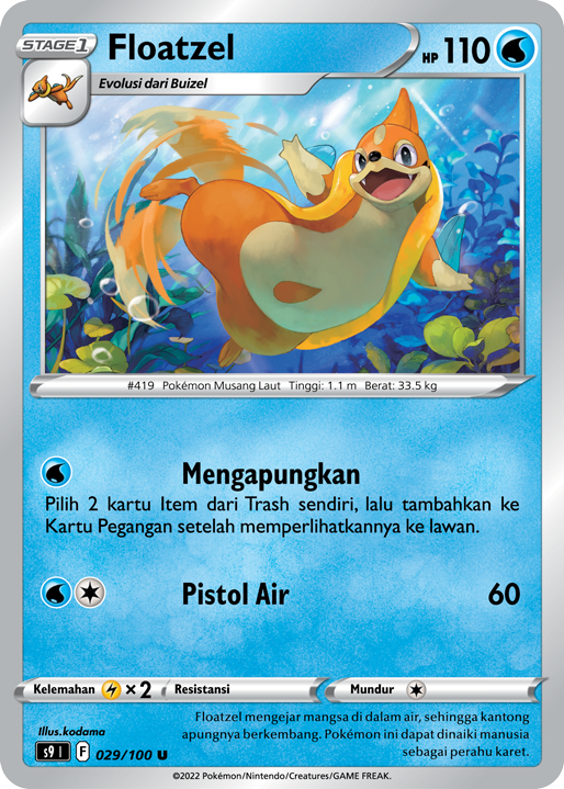 Floatzel 029/100 — Star Birth (Indonesian Pokémon TCG card)