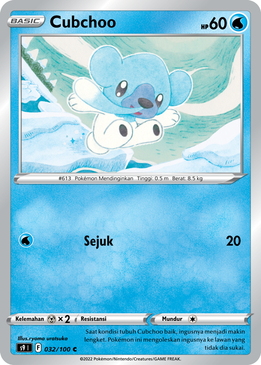 Cubchoo 032/100 — Star Birth (Indonesian Pokémon TCG card)
