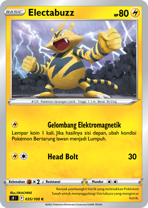 Electabuzz 035/100 — Star Birth (Indonesian Pokémon TCG card)