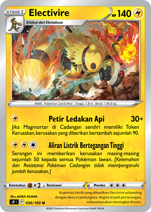 Electivire 036/100 — Star Birth (Indonesian Pokémon TCG card)
