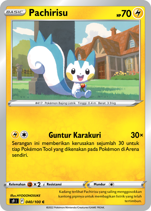 Pachirisu 040/100 — Star Birth (Indonesian Pokémon TCG card)