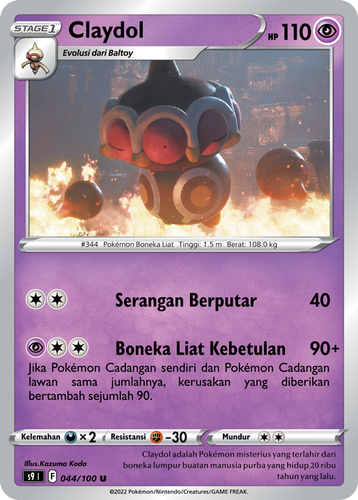 Claydol 044/100 — Star Birth (Indonesian Pokémon TCG card)