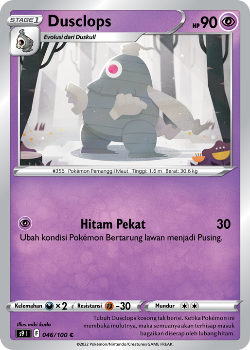 Dusclops 046/100 — Star Birth (Indonesian Pokémon TCG card)