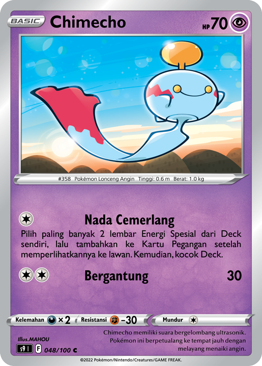 Chimecho 048/100 — Star Birth (Indonesian Pokémon TCG card)