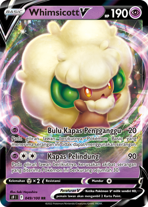 Whimsicott V 049/100 — Star Birth (Indonesian Pokémon TCG card)