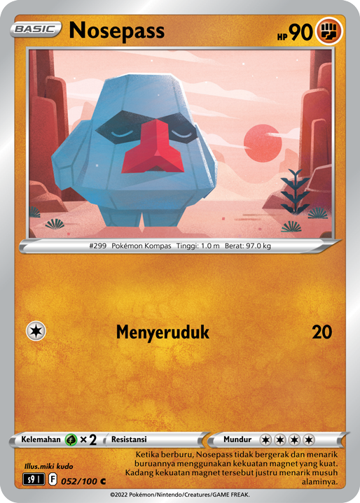 Nosepass 052/100 — Star Birth (Indonesian Pokémon TCG card)