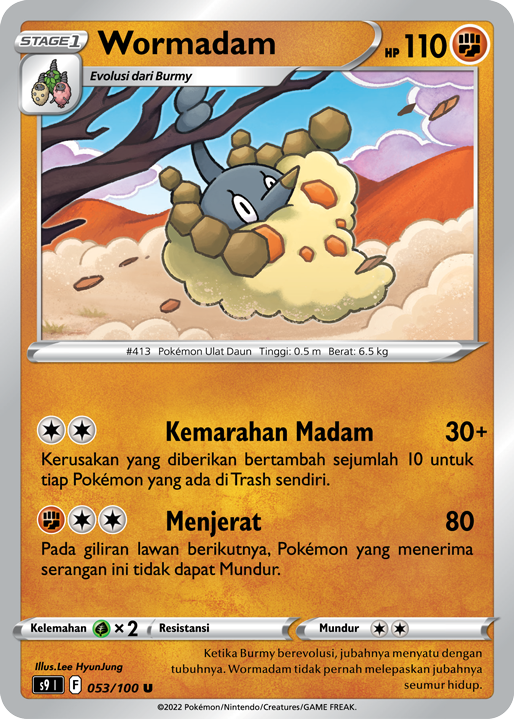 Wormadam 053/100 — Star Birth (Indonesian Pokémon TCG card)