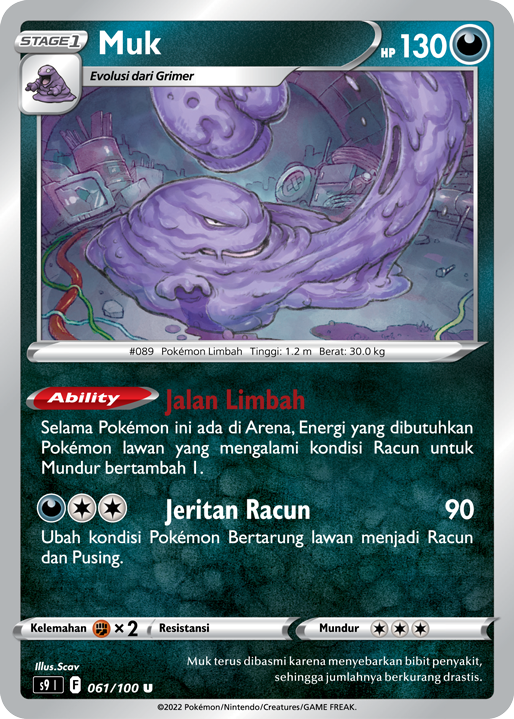 Muk 061/100 — Star Birth (Indonesian Pokémon TCG card)
