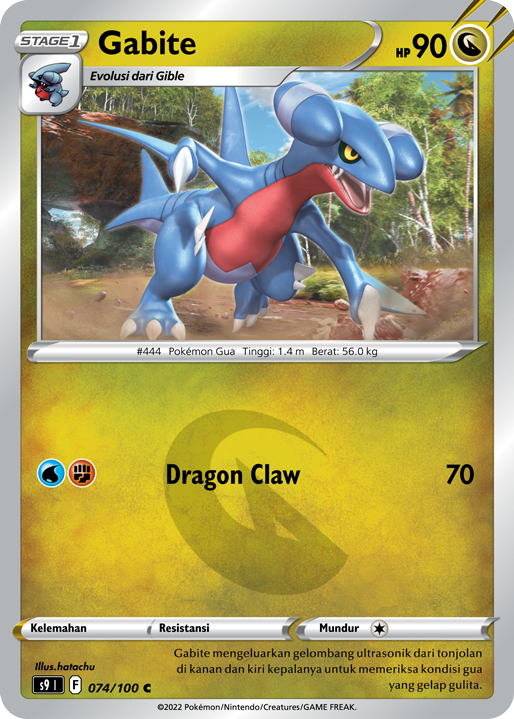 Gabite 074/100 — Star Birth (Indonesian Pokémon TCG card)
