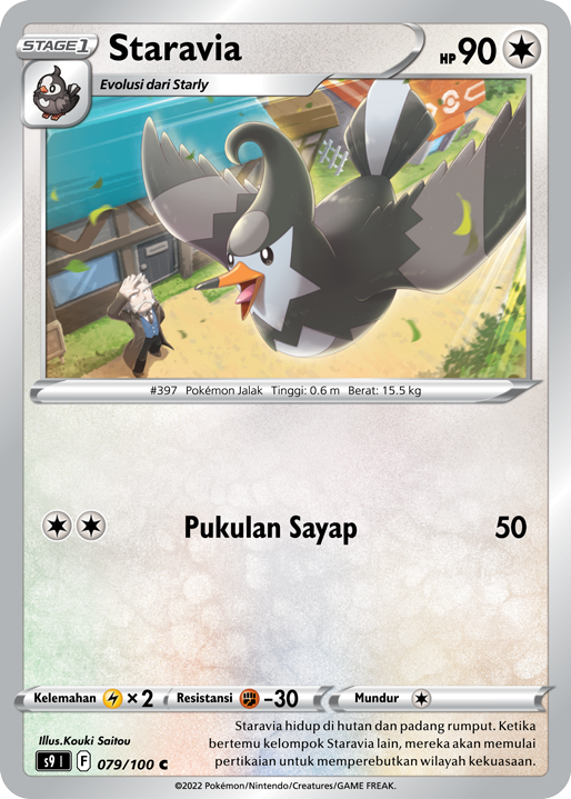 Staravia 079/100 — Star Birth (Indonesian Pokémon TCG card)