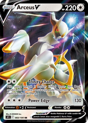 Arceus V 083/100 — Star Birth (Indonesian Pokémon TCG card)