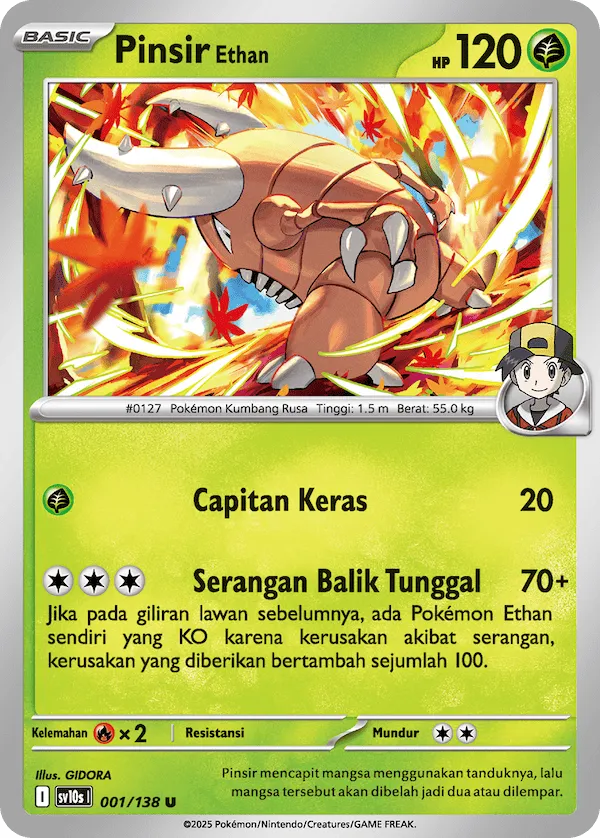 Ethan's Pinsir 001 — Presence of Champions (Indonesian Pokémon TCG card)