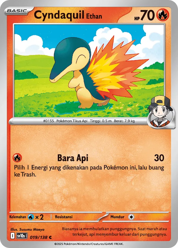 Ethan's Cyndaquil 019 — Presence of Champions (Indonesian Pokémon TCG card)