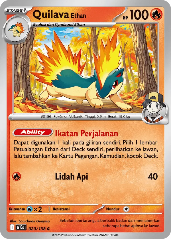 Ethan's Quilava 020 — Presence of Champions (Indonesian Pokémon TCG card)