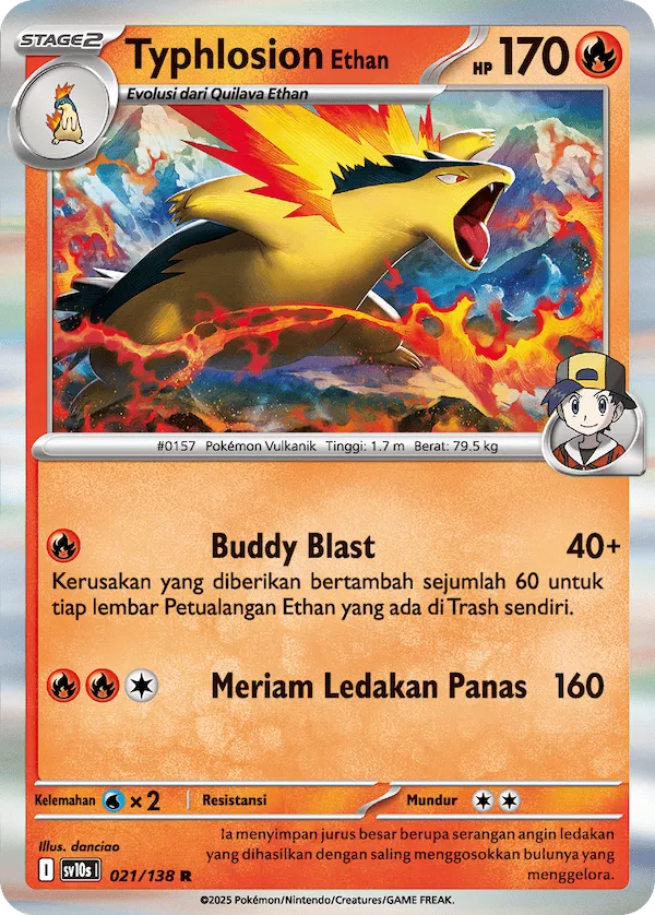 Ethan's Typhlosion 021 — Presence of Champions (Indonesian Pokémon TCG card)