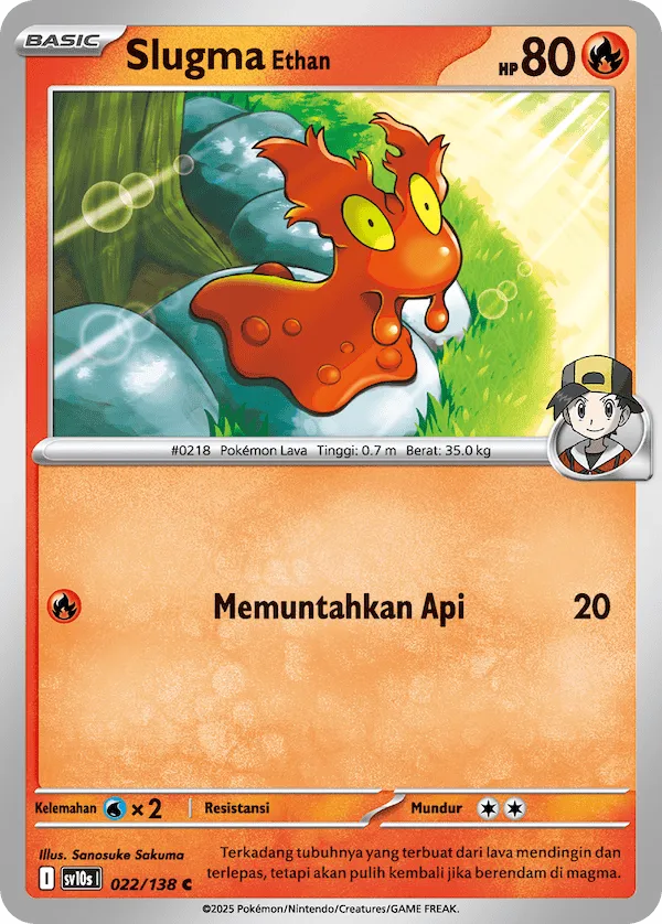 Ethan's Slugma 022 — Presence of Champions (Indonesian Pokémon TCG card)