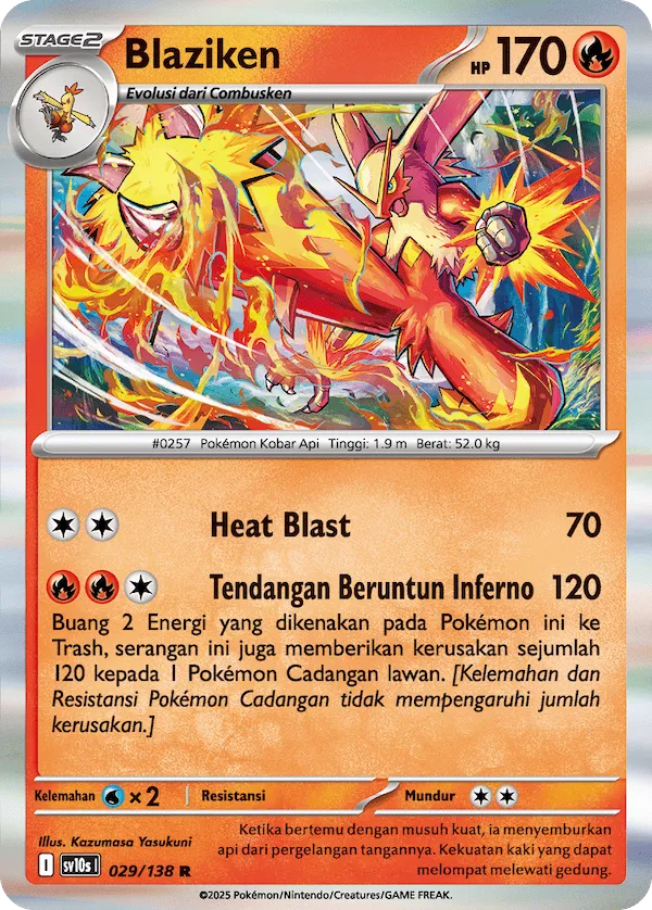 Blaziken 029 — Presence of Champions (Indonesian Pokémon TCG card)